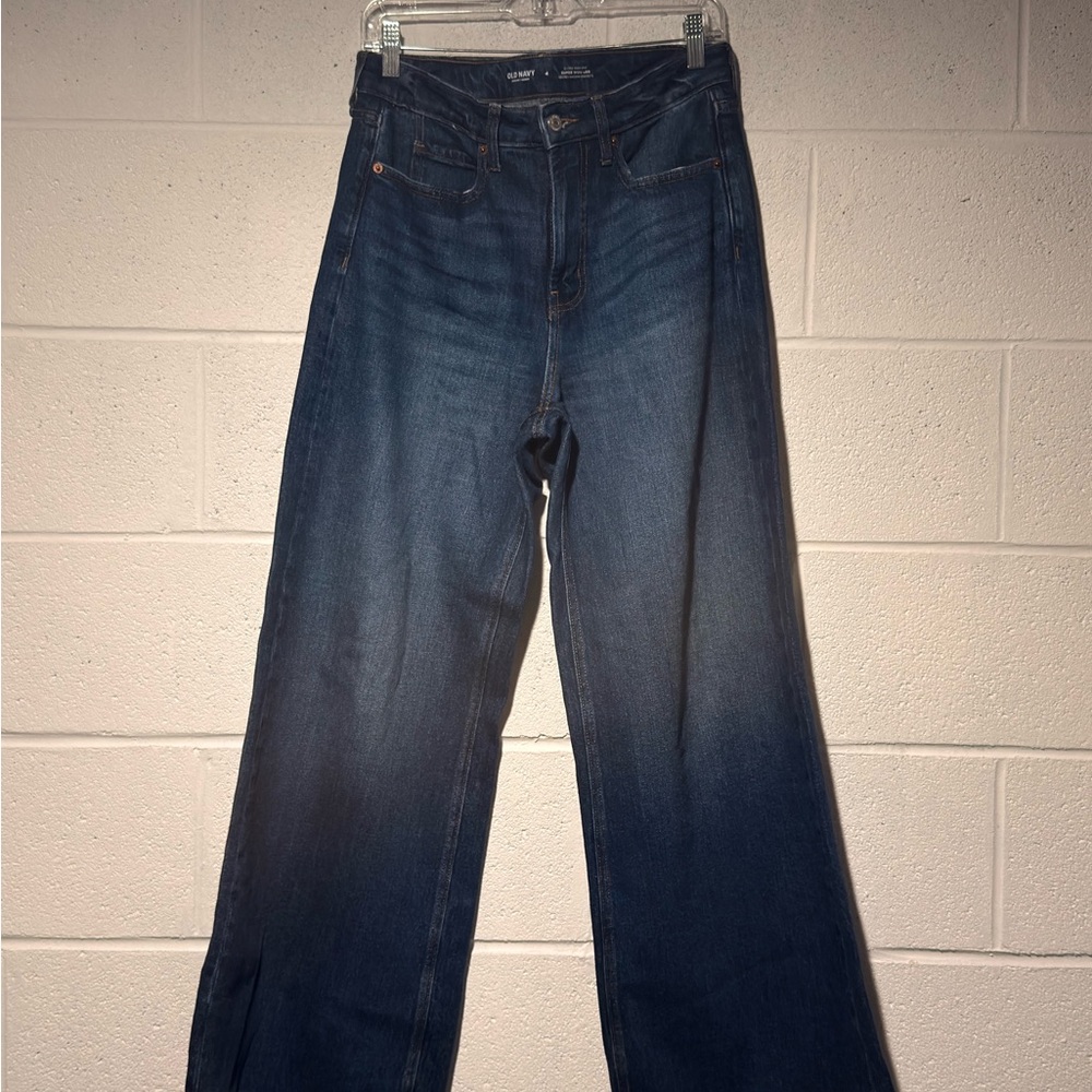 Old Navy Wide Leg High-Rise Jeans - Dark Blue
